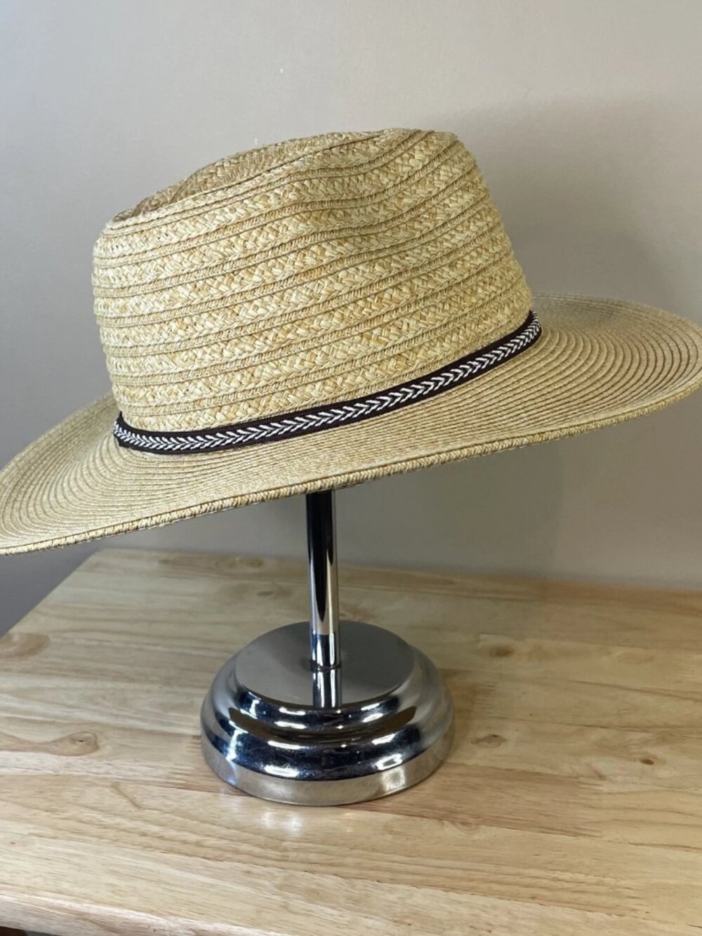 San Diego Hat Company Men's Ultrabraid Panama Hat with Jacquard Trim